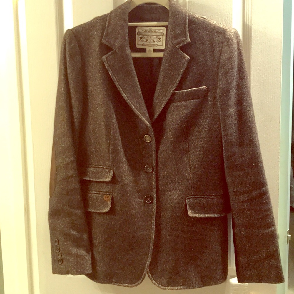 Banana Republic herringbone tweed wool blazer